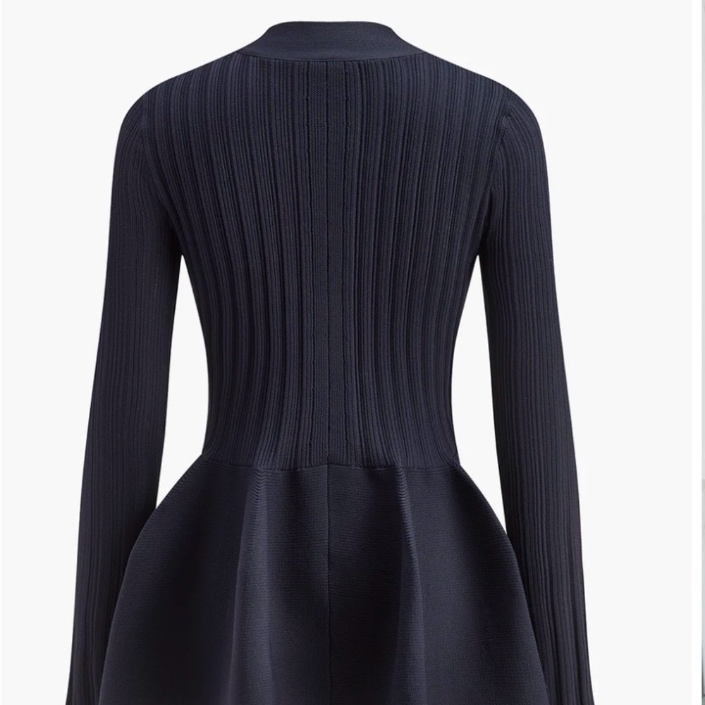 Commense Navy Ribbed Button-Up Blouse - Picture 2 of 6